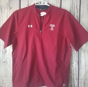 Temple University Under Armour 1/4 Zip Vented Windbreaker Pullover L